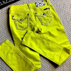 *Rare* Neon Yellow Miss Me Skinny jeans